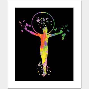 Gymnast with hoop Rhythmic Gymnastics Posters and Art